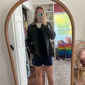 Espirit 100% Leather Blazer Black Large